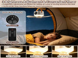 2-in-1 Camping Fan with LED Lantern Remote Control, 4 Wind Speeds 3 Light Brightness Timer Function 24666456