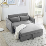 ZNTS MH" Sleeper Sofa Bed w/USB Port, 3-in-1 adjustable sleeper with pull-out bed, 2 lumbar pillows and W119362743