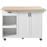 K&K Kitchen Island with Foldable Counter Top, Kitchen Storage Cart with Slide-Out Shelf, Towel Rack N707P173036W