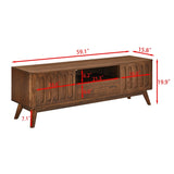 Mid Century Modern Fluted TV Stand for 65 inch TV, Entertainment Center with Storage, Farmhouse Wood W1801P195690