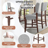 Mid Century Modern Bar Stools Set of 4, 40.4" Counter Stools Back, Linen Upholstered Barstools N752P269653E