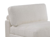 Living Room Furniture Armless Chair Beige Wide-Welt Corduroy 1pc Armless Chair Soft Cushion Wood B011P182988