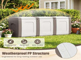 80 Gallon Extra Large Outdoor Deck Box Waterproof PP Storage Box with Lockable Lid-Beige 71337530