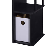 Black Computer Desk with Keyboard Tray and Open Shelving B062P184532
