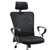 ZNTS Black and Chrome Height Adjustable Office Chair with Casters B062P153801