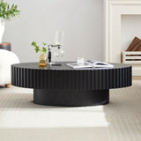 Modern Handcraft Drum Table Length 43.7 inch Ellipse Table for Living Room,Oval Small W2582P251206