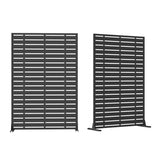 Outdoor Screen, Freestanding Patio Screen with Metal Frame & Resin Panels, Modern Decorative W1859P339186