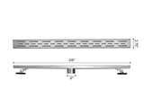 28 Inch Linear Shower Drain with Removable Brick Patterned Grate Cover, 304 Stainless Steel Shower 89053086