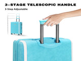 28 Inch Luggage with Spinner Wheels, PU Leather Suitcases for Women with TSA Lock, ice blue T5391P495964