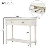 ZNTS Series Console Table Traditional Design with Two Drawers and Bottom Shelf 26897015