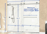 55-59"W x 72"H Frameless Double Sliding Shower Door, 304 Stainless Steel in Matte Black 5/16" W2758P385693