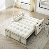 ZNTS Modern 55.5" Pull Out Sleep Sofa Bed 2 Seater Loveseats Sofa Couch with side pockets, Adjsutable W119368699