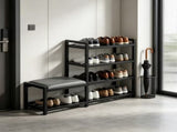 4-Tier Shoe Rack with Cushion,Heavy Duty Carbon Steel Frame, Anti-Slip Feet, 63502368