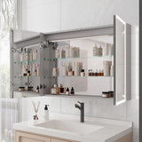 Bathroom Medicine Cabinet with Lights, 3624 Inch LED Medicine Cabinet with Mirror, Double Door W1738P145172
