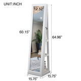 ZNTS Full Length Mirror 360&deg; Swivel Jewelry Cabinet W2512P175578