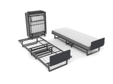 Metal Folding Bed Frame with Foam Mattress of Pockets, Easy Storage and Movable with 4 Castors W1960P162794