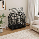 48 Inch Heavy Duty Dog Crate Wheels, Folding Metal Big Dog Cage for Large and Medium Dogs, Cage W347P295281