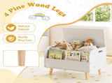 2-in-1 Kids Toy Storage Organizer with Bookshelf, 59.6940.6443.18 cm Pine Wood Toy Chest for 3 48666257