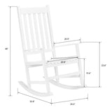 ZNTS 68.5*86*115CM Square Wooden Rocking Chair White 67747455