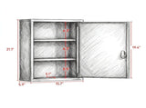 16" x 21" Lockable Medicine Cabinet, 3-Tier Steel Wall Box with 2 Keys & Adjustable Shelves for 91791008