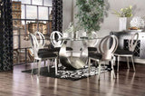 ZNTS Contemporary Style Silver Metal Frame 2pc Dining Chairs Black Microfiber Seat Cushion Dining Room B011P232974