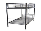 Iron Bed Bunk Bed with Ladder for Kids Twin Size Black 98932878