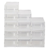 ZNTS Shoe Storage Boxes 12 Pack Clear Plastic Stackable - White 16104791