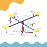 4 Seater Kids Seesaw Swivel Teeter Totter with 360&deg Spinning 39204611