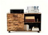 () 3-Drawer Wooden Filing Cabinet with Wheels P2 Particleboard with Melamine 83894749