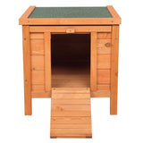 ZNTS 20" Wooden Waterproof Rabbit Hutch Pet Bunny Small Animal House Habitat Natural Wood Color 60195219