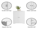 Floor Cabinet with 2 Doors and Adjustable Shelves, Freestanding Narrow Cabinet Organizer, 77350470