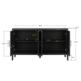 60 inches Modern Farmhouse Accent with 4 Doors and Adjustable Shelf Wood Sideboard Buffet W1445121945