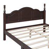 ZNTS Queen Size Wood Platform Bed Frame,Retro Style Platform Bed with Wooden Slat Support,Dark Walnut WF308185AAD