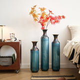 Floor metal vase modern style decoration droplet shaped white metal vase 3-piece set gorgeous W2796P290478