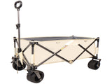 Folding Wagon, Heavy Duty Utility Beach Wagon Cart for Sand with Big Wheels, Adjustable Handle&Drink W321P164906