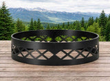 36in Fire Ring, Diamond Lattice Pattern, Round, Iron 38380445