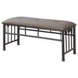Brown and Dark Bronze Upholestered Bench B062P153579