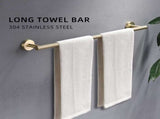 4-Pieces Brushed Nickel Gold Bathroom Accessories Set, Stainless Steel Bathroom Hardware Set, Bath W1932P156242