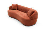 ORANGE Mid Century Modern Curved Sofa, 3 Seat Cloud couch Boucle sofa W87679950