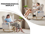 Modern Accent Rocking Chair Rocking Chair with Solid Wood Legs, Upholstered Nursery Glider Rocker, 88024389