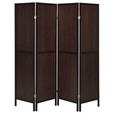 Rustic Tobacco and Cappuccino 4-Panel Folding Screen B062P153648