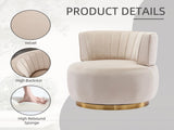 COOLMORE 360 Degree Swivel Cuddle Barrel Accent Sofa Chairs, Round Armchairs with Wide Upholstered, W395102771