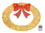 48in Pre-Lit Outdoor Christmas Wreath Decoration, LED Metal Holiday Decor for Home Exterior, Garden 11045968