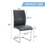 Luxury Simple Arch Chair - Set of 2 Dark Gray PU Material High Resilience Dining Chair with Arched W1512P356252