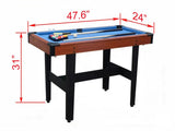 48 Game Table - Combo Game Table Set - Billiards/Pool, Glide Hockey and Table Tennis for Home, Game W1936P448953