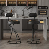 Bar Stools Upholstered Counter Height Barstools for Kitchen Island Set of 2 Modern PU Leather Dining W1757P167845