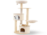 60 Inch Tall Wooden Cat Tree Multi-Level Cat Tower with Sisal Scratching Posts & Condos for Indoor 82107239
