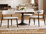 Dining Chairs Set of 2, Metal Kitchen Chairs with Modern Fabric Upholstered for Dining Room, Beige 46940351