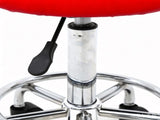 Round Shape Adjustable Salon Stool with Back and Line Red 80978423