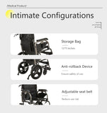 Foldable lightweight wheelchair. Equipped with double hand brakes. Adult wheelchair. Weighs only 27 W3121P297511